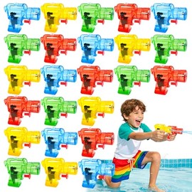 24Pcs Mini Water Gun,Small Plastic Squirt Water Guns,6.5FT Long Range Soaker Blasters for Kids Summer Outdoor Activities,Beach Swimming Pool Toys,Party Favors