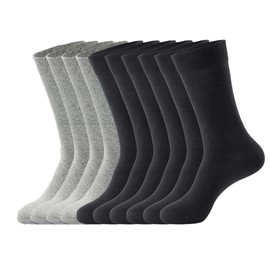 Autoor Men's Dress Socks Cotton Casual Multicolor Mens Socks Lightweight Classic Office Work Business Socks, 5 Pairs Size 6-10