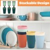 AKOLAFE 16 Pack Coloured Plastic Cups 350ml Reusable Hard Plastic
