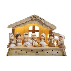 Hodao Nativity Sets for Christmas Indoor Christmas Nativity Sets Decorations- with Light-Welcoming The Birth of Jesus - Perfect for Tabletop Decor and Collectibles-Christmas Party Home Decorations