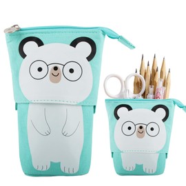 Hillylolly Pencil Case Cat, Cat Pencil Case, Children's Pencil Case Cat, Cat Stationery, for Girls Boys Teen Gift, 12.5 ~ 19 cm, Bear, Pencil case cat