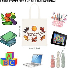 Valley Video Game Gift Gamer Gift Women Want Me Fish Fear Me Tote Bag Video Gaming Lover Gift (Fish Fear Me Tote CA)