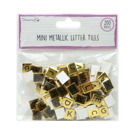 Dovecraft DCBS263 Essentials Mini Metallic Letter Tiles Gold, Multi, one Size