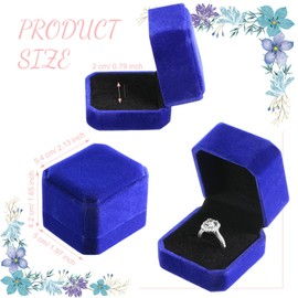 Junkin 24 Pieces Velvet Ring Box Earring Necklace Box Jewelry Display Box Ring Storage Case for Valentines Day Gifts Wedding Ceremony Engagement Birthday Proposal and Anniversary (Blue)