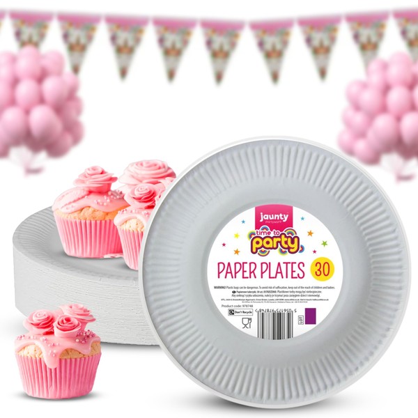 KROZ White Paper Plates 7 Inches Heavy Duty Disposable Plates