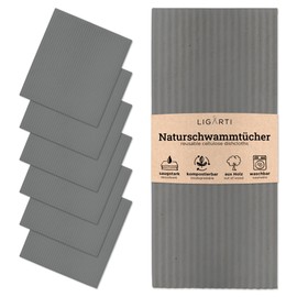 Ligarti® Sponge Cloths Made of Wood (100% Eco & Washable) Set of 6 Dish Cloths Sustainably Compostable I All-Purpose Cloths for the Household Made in Germany I Dishcloths, Washing Up Sponge