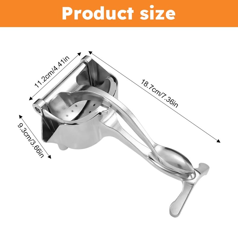 Orange Pomegranate Lemon Squeezer,Manual Citrus Press,Ergonomic Handles Hand Press Bar(Silver)