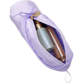 Crovakeu 1pcs Elegant Ballet Shoe Themed Storage Bag – Fabric Texture Pouch for Cosmetics & Stationery – Perfect for Dancers' Makeup & Art Supply Organization