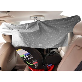 Universal Convertible Car Seat Cover - Backseat Shade & Sun Shade Visor Extender for Baby & Toddler - Rear & Forward Facing