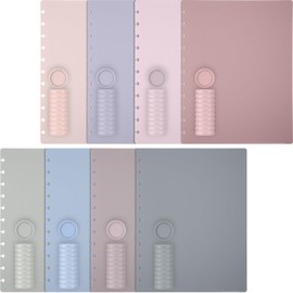 Fuutreo 8 Set Discbound Notebook Cover and Disc Set 8.5 X11.75 Inch Polyethylene Cover with Disc Suitable for Letter Size Fill Page for Work Meeting(Soft Color)