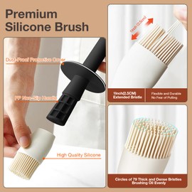 YARRAMATE 300ml /10oz Oil Dispenser with Brush - Glass Oil Bottle for Kitchen with Silicone Heat Resistant Basting Brush - Cooking Brush for Vinegar Sauce BBQ Grill Frying - Black