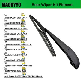 Rear Windshield Wiper Arm Blade Set Replace for Land Rover Discovery Sport, Lexus NX200T NX300, Toyota Highlander Matrix RAV4, MAQUYYO Rear Windshield Wiper Blade Arm Kit Replace 85241-42070
