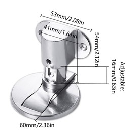 2 Pcs Magnetic Door Stopper, Metal Door Holder Catch Adjustable Floor-Mount Doorstop for Bedroom, Living Room and Kitchen (Silver)