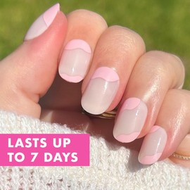 Olive & June Super Stick Mani Press-On Nails | Extra Short, Round | No Glue Needed | 32 Tab Nails in 16 Sizes | Non-Toxic Tabs | Easy On-Off, Non-Damaging | Realest Look | 7-Day Wear | Organic Swirl