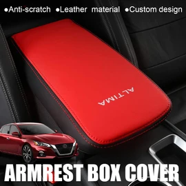 XITER Car Armrest Cover Saver, 1 Pc Center Console Leather Pad Fit for Nissan Altima 2019-2026, Central Console Armrest Box Protector Interior Accessories (Carbon fiber)