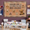 Mooliwe Highland Cow Bulletin Board Decorations Set, Classroom Bulletin Board