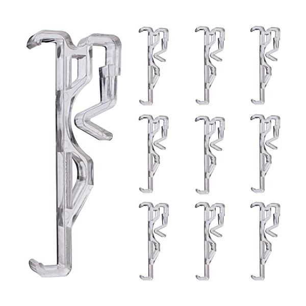 Valance Clips 10pcs 2-1/2'' Window Blinds Hidden Clip Clear Plastic for Horizontal Blinds Valance 64mm in Width Retainer Holder
