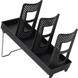 EHERDM Disposable Paper Cup Holder with 3 Compartments Collapsible Coffee Cup and Lid Dispenser Countertop Storage Organizer for Kitchen Restaurant Breakroom Single Row