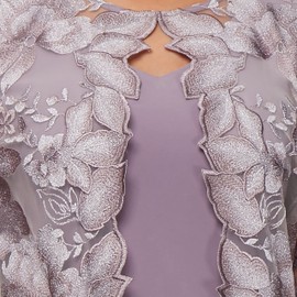 Alex Evenings Women's Plus Size Midi Scoop Neck Shift Dress with Jacket, Smokey Orchid, 20W