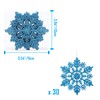 ZHMTang 4''/10cm Sparkling Glittered Plastic Snowflake Ornaments Christmas Tree Decorations(30ct,