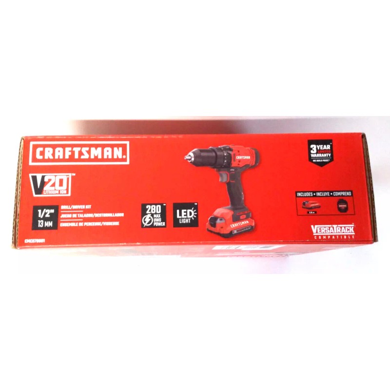 CRAFTSMAN V20 20-volt Max 1/2-in Cordless Drill Battery and Charger