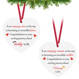 Parents to Be Gift Christmas Ornaments New Mum Gifts New Parents Gifts Pregnancy Announcement Gift Baby Shower Gender Reveal Ceramic Hanging Ornament Gift for Soon to Be Parents First Time Dad Gifts