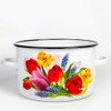 Enamel Stock Pot Spring Bouquet Enamel Cooking Pot Enameled Pot