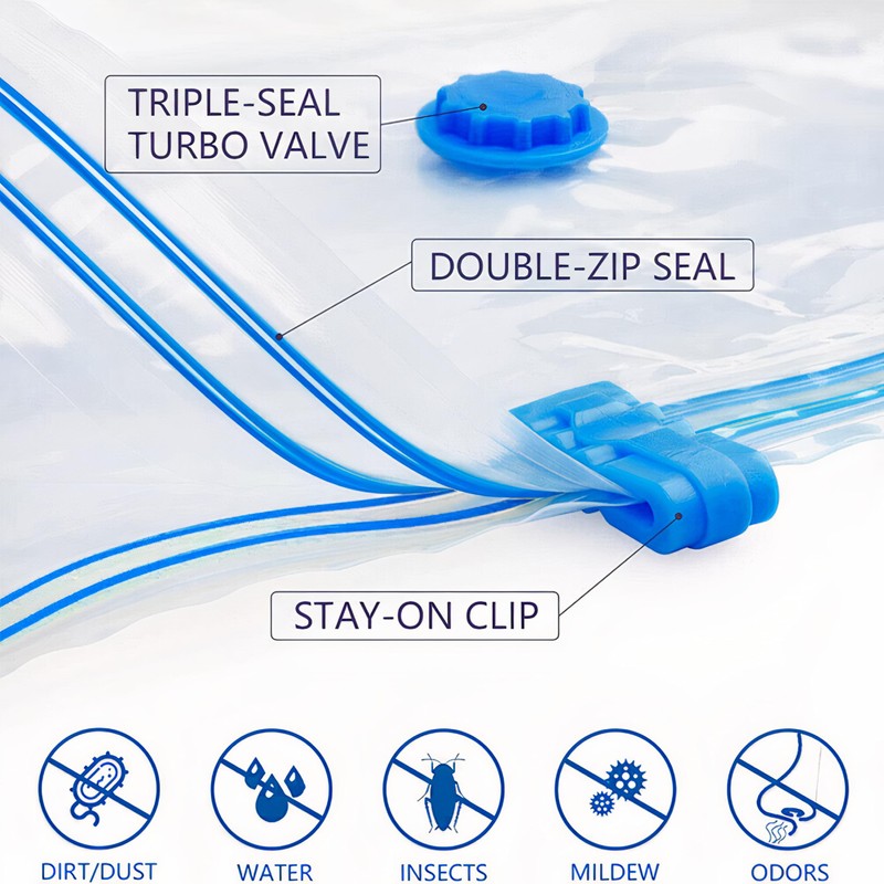 Hyper Cover Vacuum Storage Bag Kit (Small, 8pcs) - Space