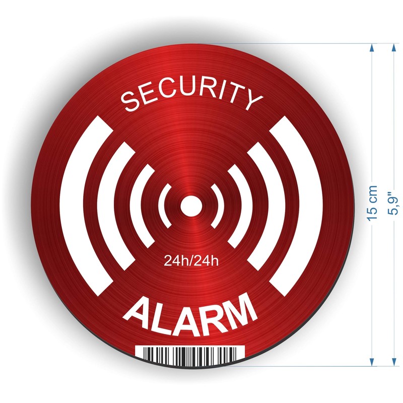 10 x Aluminium Sign Stickers - Alarm - Deterrent for