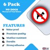 6 Pack No Dogs Allowed Round Sticker Signs - 85mm
