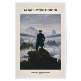 artboxONE Poster 30 x 20 cm Nature Hiker Over the Mist Sea Picture Hiker David Friedrich