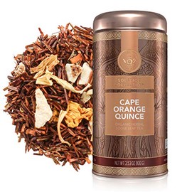 Teabloom Organic Herbal Tea, Cape Orange Quince Loose Leaf Tea, Zesty Citrus and Comforting Quince for a Tropical Rooibos No-Caffeine Taste, Fresh Whole Leaf Blend in Reusable Gift Canister, 3.53 oz/100 g Canister Makes 35-50 Cups