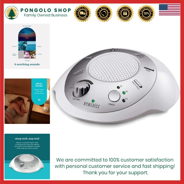 Lightweight 6-Sound White Noise Machine - Perfect for Home, Office,
