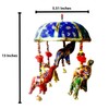 Rastogi Handicrafts Indian Traditional Elephant Blue Umbrella Hanging Layer of