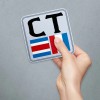 RetroPlanet Vinyl Sticker; Connecticut Nautical Flag, CT State Abbreviation Die