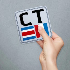 RetroPlanet Vinyl Sticker; Connecticut Nautical Flag, CT State Abbreviation Die Cut Sticker