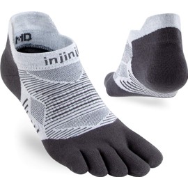 Injinji Run Original Weight No Show Socks Grey Shoe Size S | EU 37-40 2021 Running Socks, gray