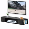 FITUEYES Black Floating TV Stand, Wall Mounted Entertainment Center Wood
