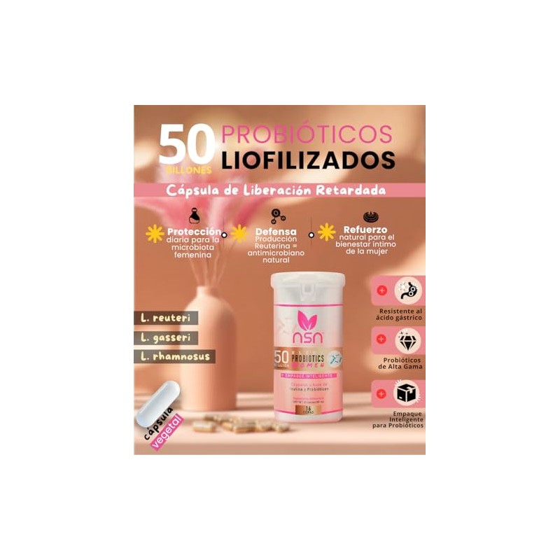 Nsn Probióticos Alta Gama Mujer Formulado Por Dra Friné Velázquez