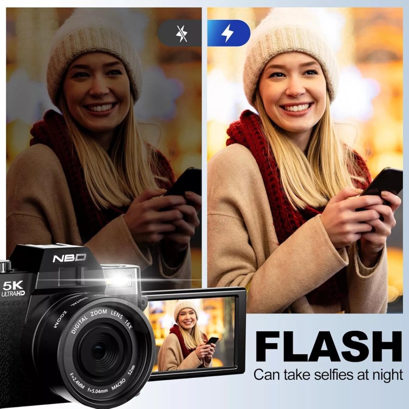 NBD Digital Camera 5K 48MP 16X Autofocus Video Camera W/