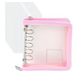 Kumoni Sticker Book Clear M5 for Girls, 5-Color Variant, Full-Perimeter Zipper Sealed, 1-Inch Photo Pocket, Peel-Resistant Stickers, Lightweight, Refillable, Card Storage Binder, Sticker Sheet, Also