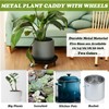 KvyusFlourish 5 Packs Metal Plant Caddy with Wheels 16 Inch