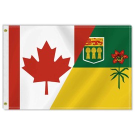 2×3 FT Saskatchewan Canada Flag,Medium 60×90 CM Canadian SA Outdoor Banner,104D Decor,Doube Side Printing For Patio Garden With Brass Gromment