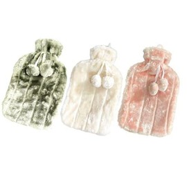Lizzy Faux Fur Water Bottle Soft Cosy Removable Cover Bag Winter Warmer