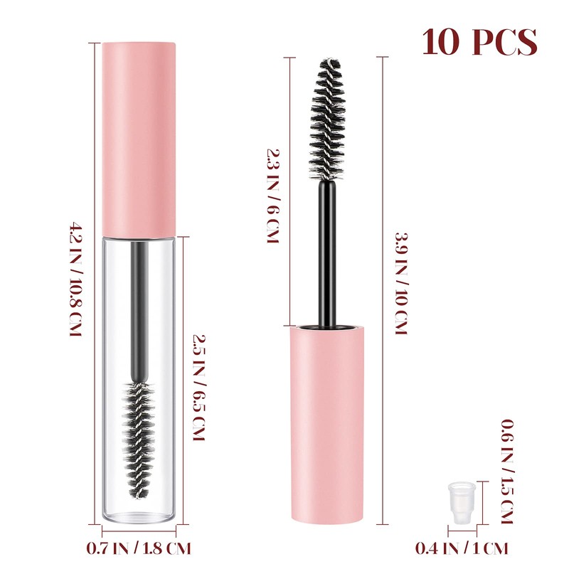 Minkissy 10PCS Mascara Empty Bottle Empty Mascara Tube with Eyelash