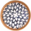 AN68 11.8 inches Round Rattan Serving Tray with Mother of