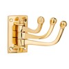 NKlaus 3-Way Clothes Hook Swivel Brass Solid Gold Maritime Coat