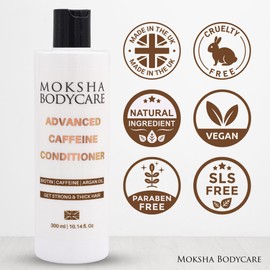 Caffeine Conditioner for Hair Growth - [Made In UK] Hair Thickening Conditioner with Caffeine, Biotin, Argan Oil, Rosemary for Thinning Hair and Hair Loss Treatment | For Women & Men, 300ml