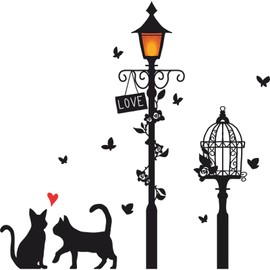 ZARROUEA Wall Sticker (Cats, Dogs, Animals, Street Lights, 3D Sticker Art) Decorative Wall Decor Wallpaper