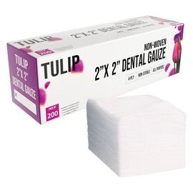 200 Gauze Pads 2x2-4-Ply Non Woven Gauze Sponges - Non Sterile Dental Gauze & Esthetic Wipes - Soft All Purpose Medical Gauze Squares for First Aid Kit, Surgical, Wound Dressing by Tulip